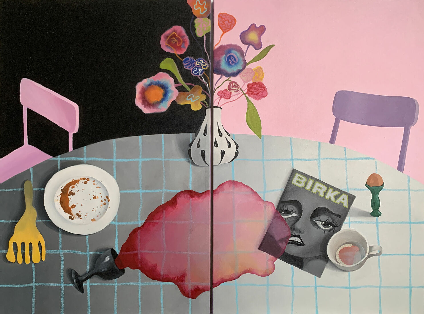 Canvas, oil, oil pastels, each painting is 60x90 cm, 2025